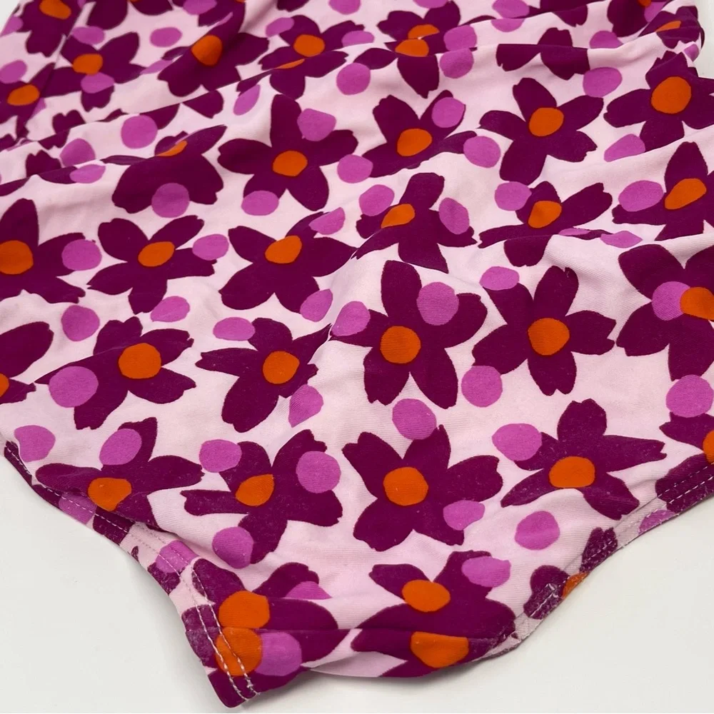 TEA COLLECTION: Swimsuit. Bright Pink Floral.One-Piece, Size 6 or Size 7